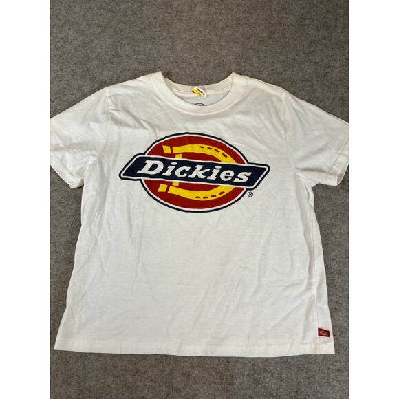 Dickies Graphic Tee Mens Medium White Big Logo Streetwear Casual Retro Y2K - Picture 1 of 5